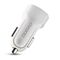 Dudao car kit charger 2x USB 2.4A + cable USB 3in1 Lightning / Type C / micro USB cable white (R7 white) - Car Chargers - Smartphone Chargers - Techbox
