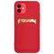 Card Case Silicone Wallet with Card Slot Documents for iPhone 12 Pro red | Techbox