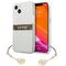 Guess GUHCP13SKB4GBR iPhone 13 mini 5,4" Transparent hardcase 4G Brown Strap Charm - Apple Cases - Cases - Techbox