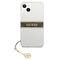 Guess GUHCP13SKB4GBR iPhone 13 mini 5,4" Transparent hardcase 4G Brown Strap Charm - Apple Cases - Cases - Techbox