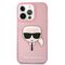 Karl Lagerfeld KLHCP13XKHTUGLP iPhone 13 Pro Max 6,7" różowy/pink hardcase Glitter Karl`s Head | Techbox