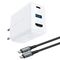 Acefast 2in1 charger GaN 65W USB Type C / USB, adapter adapter HDMI 4K @ 60Hz (set with cable) white (A17 white) - Travel Chargers - Smartphone Chargers - Techbox