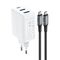 Acefast 2in1 charger GaN 65W USB Type C / USB, adapter adapter HDMI 4K @ 60Hz (set with cable) white (A17 white) - Travel Chargers - Smartphone Chargers - Techbox