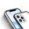 Clear 3in1 case for iPhone 12 Pro blue frame gel cover | Techbox