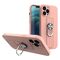 Ring Case silicone case with a finger grip and base for Samsung Galaxy S22 Ultra pink | Techbox