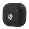 BMW BMA3SSLBK AirPods 3 cover black / black Geniune Leather Silver Logo - Smartphone Accessories - Cables & Accessories - Techbox