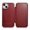 iCarer CE Oil Wax Premium Leather Folio Case iPhone 14 Plus Magnetic Flip Leather Folio Case MagSafe Red (AKI14220707-RD) - Apple Cases - Cases - Techbox