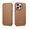 iCarer CE Premium Leather Folio Case iPhone 14 Pro Magnetic Flip Leather Folio Case MagSafe brown (WMI14220714-BN) - Apple Cases - Cases - Techbox