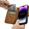 iCarer Oil Wax Wallet Case 2in1 Cover iPhone 14 Pro Anti-RFID Leather Flip Case Brown (WMI14220722-TN) | Techbox