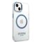 Guess Metal Outline MagSafe case for iPhone 14 Plus - blue | Techbox