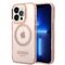 Guess GUHMP14LHTCMP iPhone 14 Pro 6.1" pink/pink hard case Gold Outline Translucent MagSafe | Techbox
