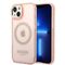 Guess GUHMP14MHTCMP iPhone 14 Plus 6.7" pink/pink hard case Gold Outline Translucent MagSafe | Techbox
