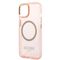 Guess GUHMP14MHTCMP iPhone 14 Plus 6.7" pink/pink hard case Gold Outline Translucent MagSafe | Techbox