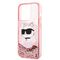 Karl Lagerfeld KLHCP14XLNCHCP iPhone 14 Pro Max 6.7" pink/pink hardcase Glitter Choupette Head | Techbox