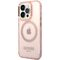 Guess GUHMP14XHTCMP iPhone 14 Pro Max 6.7" pink/pink hard case Gold Outline Translucent MagSafe | Techbox