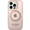 Guess GUHMP14XHTCMP iPhone 14 Pro Max 6.7" pink/pink hard case Gold Outline Translucent MagSafe | Techbox