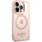 Guess GUHMP14XHTCMP iPhone 14 Pro Max 6.7" pink/pink hard case Gold Outline Translucent MagSafe | Techbox
