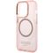 Guess GUHMP14XHTCMP iPhone 14 Pro Max 6.7" pink/pink hard case Gold Outline Translucent MagSafe | Techbox