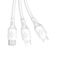 USB cable - USB C / micro USB / Lightning 480Mb/s 6A 1.2m - white | Techbox