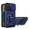 Hybrid Armor Camshield iPhone 15 Pro Case with Kickstand and Camera Cover - Blue | Techbox