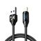 USB-A Cable - Lightning Wozinsky WUALC1 with LED Display 2.4A 1m - Black - Cables & Adapters - Cables & Accessories - Techbox