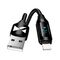 USB-A Cable - Lightning Wozinsky WUALC1 with LED Display 2.4A 1m - Black - Cables & Adapters - Cables & Accessories - Techbox