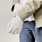 Braided telephone gloves with cutouts for fingers - beige | Techbox
