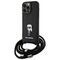 Karl Lagerfeld Crossbody Saffiano Monogram Metal Pin Karl &amp; Choupette Case for iPhone 15 Pro Max - Black | Techbox