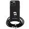 Karl Lagerfeld Crossbody Saffiano Monogram Metal Pin Karl &amp; Choupette Case for iPhone 15 Pro Max - Black | Techbox