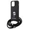 Karl Lagerfeld Crossbody Saffiano Monogram Metal Pin Karl &amp; Choupette Case for iPhone 15 Pro Max - Black | Techbox