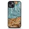 Wood and resin case for iPhone 15 Plus Bewood Unique Uranus - blue and white | Techbox