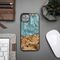 Wood and resin case for iPhone 15 Plus Bewood Unique Uranus - blue and white | Techbox