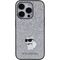 Karl Lagerfeld Fixed Glitter Choupette Logo Metal Pin Case for iPhone 15 Pro Max - Silver - Apple Cases - Cases - Techbox