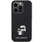 Karl Lagerfeld Saffiano Cardslot Karl&amp;Choupette Metal Pin case for iPhone 15 Pro - black | Techbox