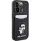 Karl Lagerfeld Saffiano Cardslot Karl&amp;Choupette Metal Pin case for iPhone 15 Pro - black | Techbox