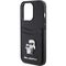 Karl Lagerfeld Saffiano Cardslot Karl&amp;Choupette Metal Pin case for iPhone 15 Pro - black | Techbox
