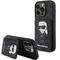 Karl Lagerfeld Saffiano Cardslots and Stand Monogram Ikonik Patch case for iPhone 15 Pro - black | Techbox
