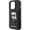 Karl Lagerfeld Saffiano Cardslots and Stand Monogram Ikonik Patch case for iPhone 15 Pro - black | Techbox