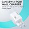 Wozinsky CGWCW 65W USB-A / 2 x USB-C GaN wall charger - white - Travel Chargers - Smartphone Chargers - Techbox