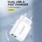 Wozinsky CUWCW 2.4A 2 x USB-A Wall Charger - White - Travel Chargers - Smartphone Chargers - Techbox