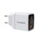 Choetech PD6052 USB-C USB-A PD 35W GaN wall charger with display - white - Travel Chargers - Smartphone Chargers - Techbox