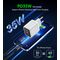 Choetech PD6052 USB-C USB-A PD 35W GaN wall charger with display - white - Travel Chargers - Smartphone Chargers - Techbox