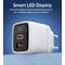 Choetech PD6052 USB-C USB-A PD 35W GaN wall charger with display - white - Travel Chargers - Smartphone Chargers - Techbox