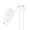 Dudao A4EU USB-A 2.1A wall charger - white + USB-A - USB-C cable | Techbox