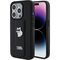 Karl Lagerfeld Gripstand Saffiano Choupette Pins case for iPhone 15 Pro - black | Techbox