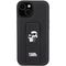Karl Lagerfeld Gripstand Saffiano Karl&amp;Choupette Pins case for iPhone 15 - black - Apple Cases - Cases - Techbox