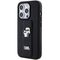 Karl Lagerfeld Gripstand Saffiano Karl&amp;Choupette Pins case for iPhone 15 Pro - black - Apple Cases - Cases - Techbox