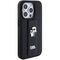 Karl Lagerfeld Gripstand Saffiano Karl&amp;Choupette Pins case for iPhone 15 Pro - black - Apple Cases - Cases - Techbox
