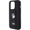 Karl Lagerfeld Gripstand Saffiano Choupette Pins case for iPhone 14 Pro - black | Techbox