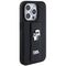 Karl Lagerfeld Gripstand Saffiano Karl&amp;Choupette Pins case for iPhone 14 Pro - black | Techbox